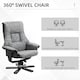image 3 of HOMCOM Recliner Armchair Footstool Duo Vintage Wood Base Home Micro Fiber Grey