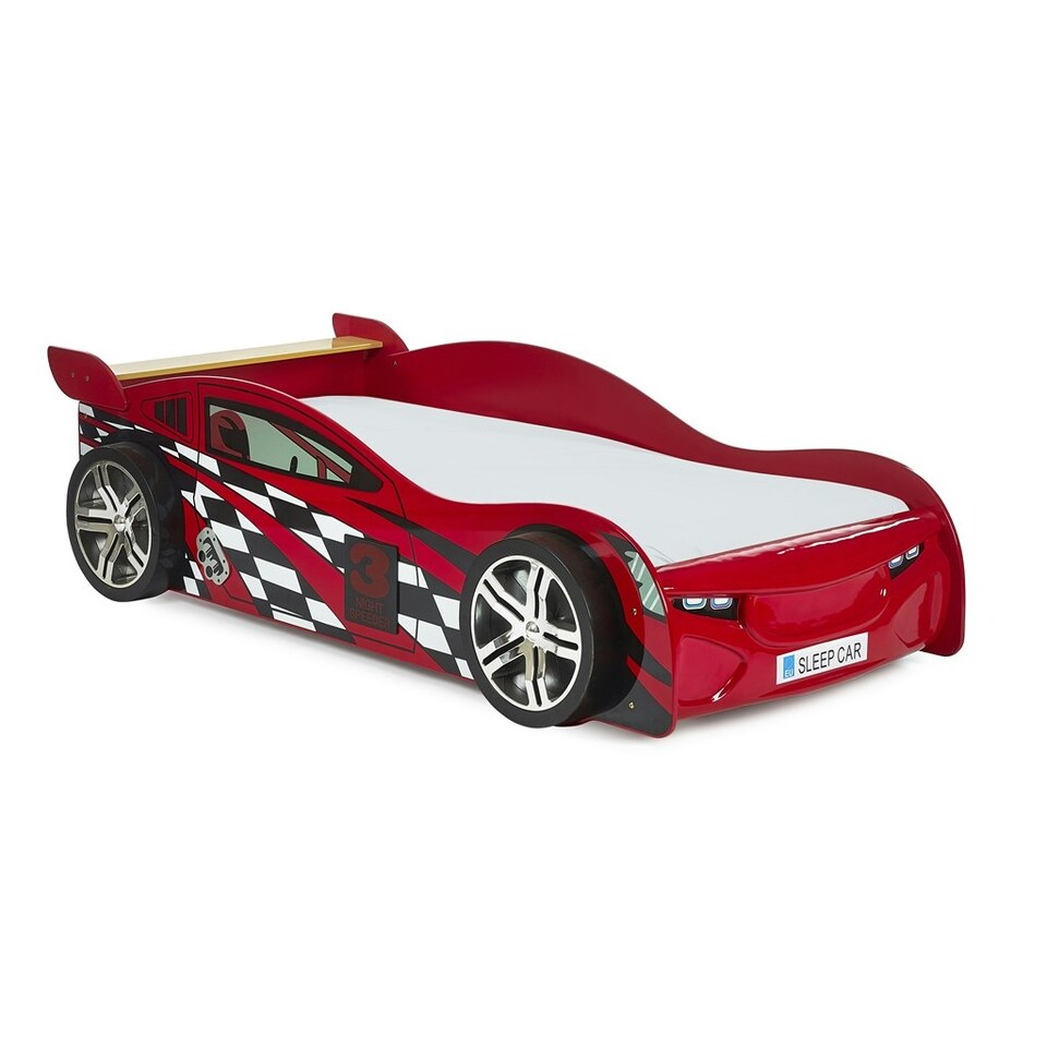 image 1 of Red Race Car Bed Frame With Underbed Storage Drawer - Single