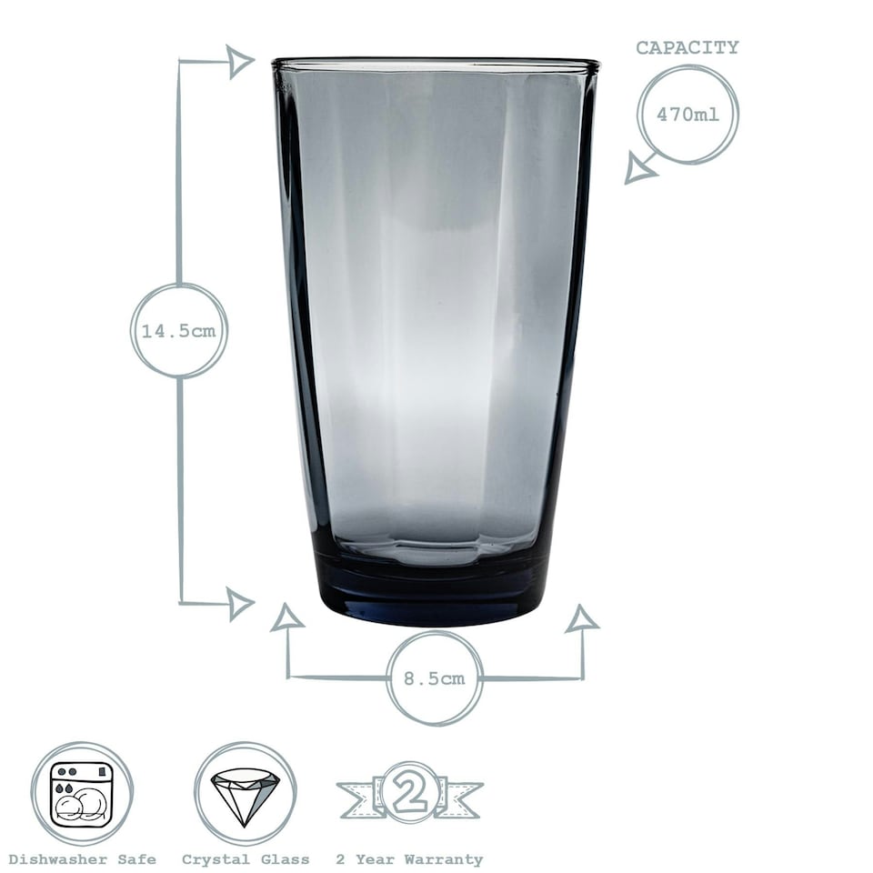 image 1 of Bormioli Rocco Pulsar Highball Glasses - 470ml - Blue - Pack of 6