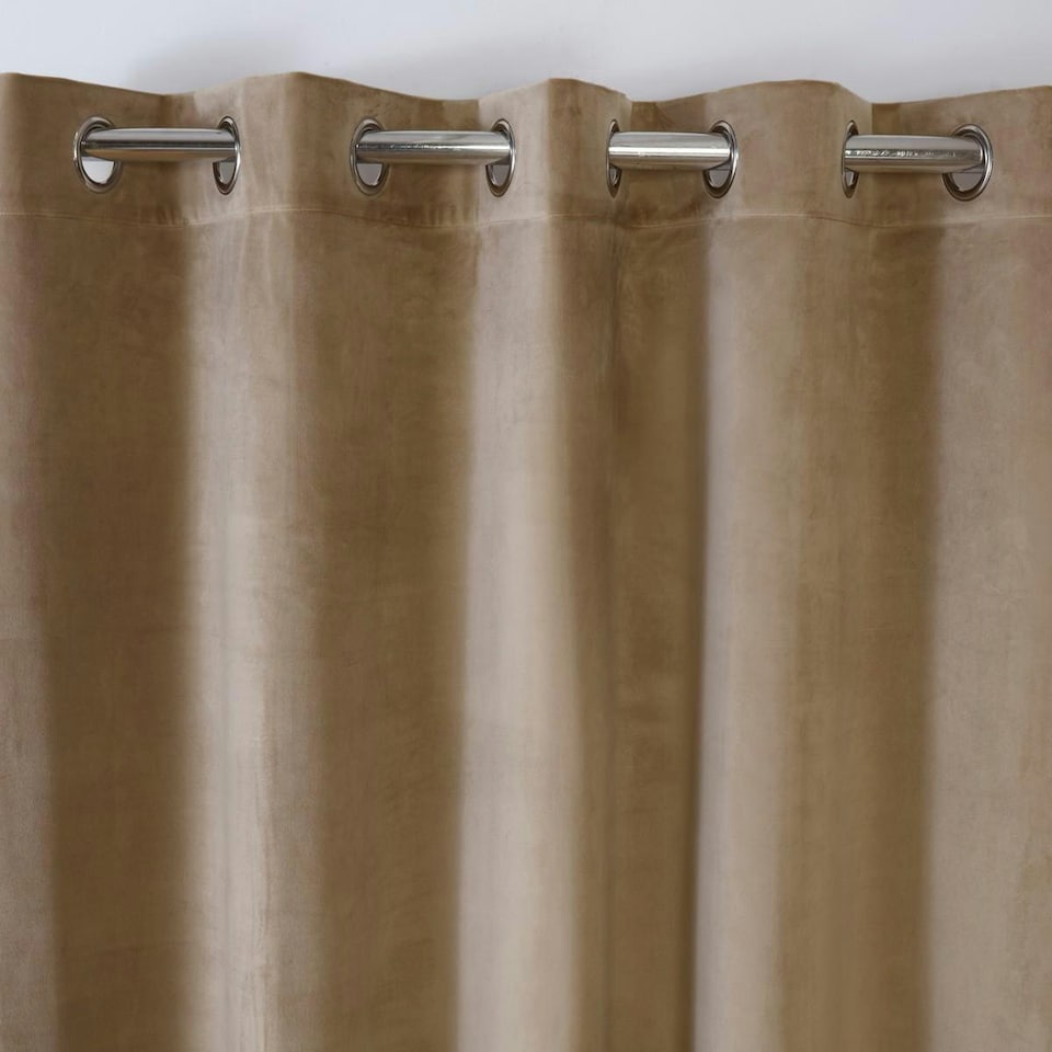 image 1 of Sundour Casa Eyelet Curtains Mocha Brown | 66x54"