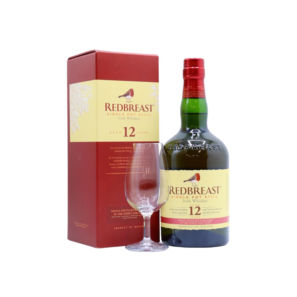 Redbreast Single Pot Still Irish 12 year old Whiskey Includes Tasting Glass