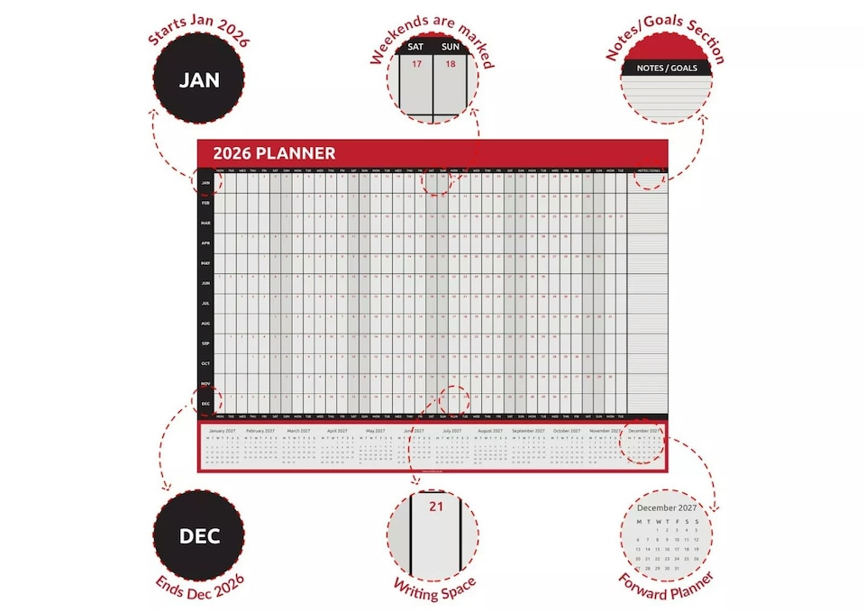 image 1 of A3 2026 Wall Planner