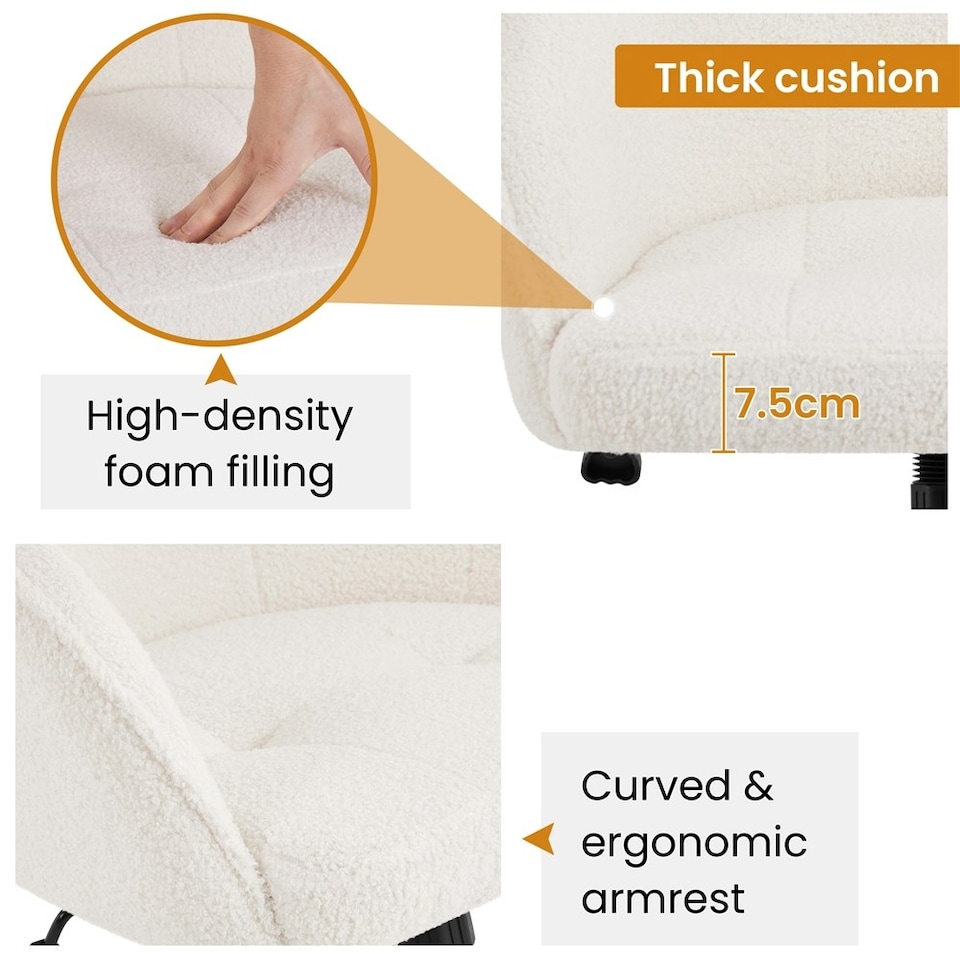 image 1 of Yaheetech Soft Height Adjustable 360° Swivel Computer Chair