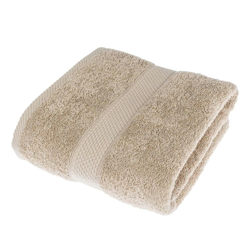 image 1 of Homescapes Turkish Cotton Bath Towel Set of 2 - Stone Cream