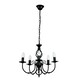 image 4 of ValueLights Traditional 5 Way Black Satin Pendant Ceiling Light Chandelier