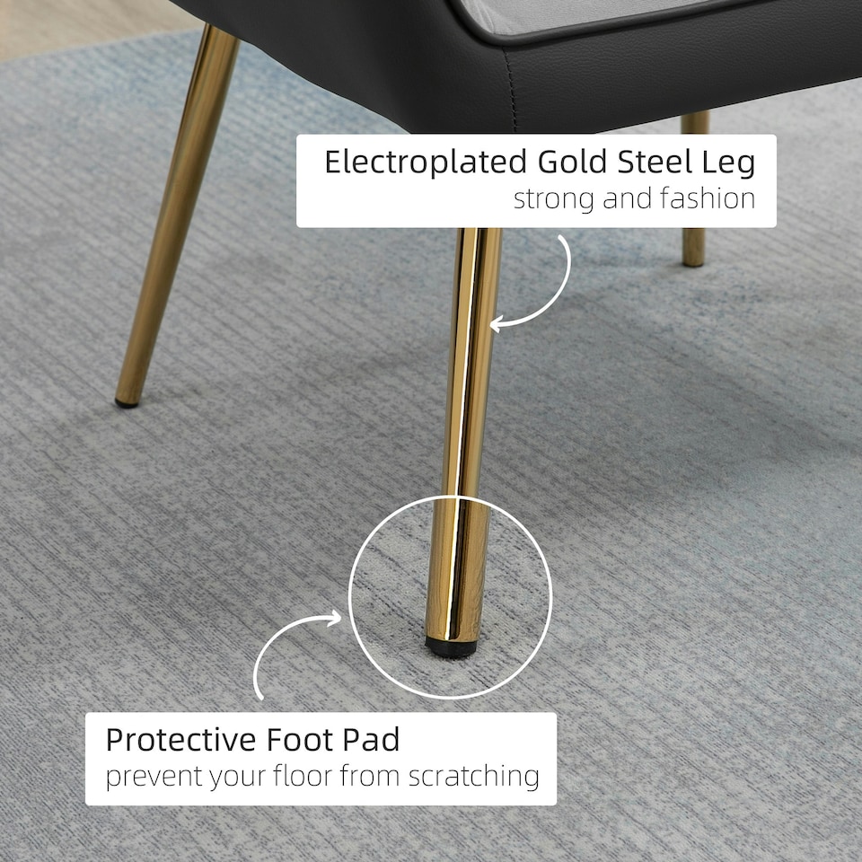 image 1 of HOMCOM Accent Chairs Velvet Armchairs for Living Room and Bedroom Light Grey