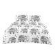 image 1 of Elephant Print Duvet Set Beautiful Boho Bedding for a Serene Bedroom | White | Super King