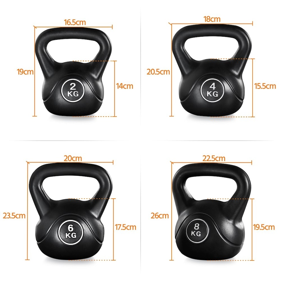 image 1 of Yaheetech 4-Piece HDPE Kettlebell Set 2/4/6/8kg