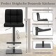 image 3 of Deluxe Allegro Bar Stool, Luxury frame in Matt black with Weighted Base , Kitchen Bar Stool, Black