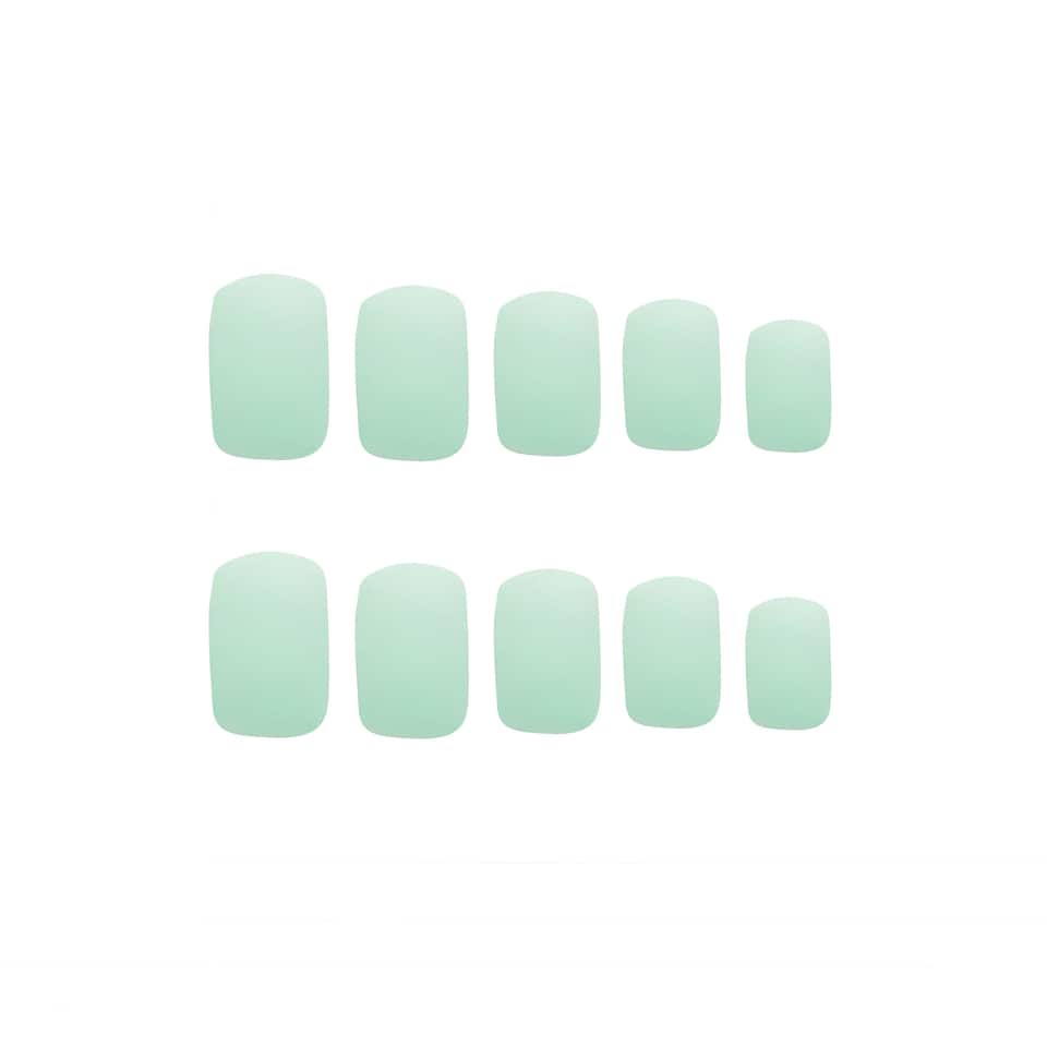 image 1 of Invogue Matte Pastel Mint Green Square Nails (24 Pieces)