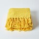 image 2 of Homescapes Nirvana Slub Cotton Ochre Yellow Throw - 225 x 255 cm | Yellow | 1
