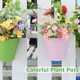 image 6 of Large Metal Flower Pot Vase Bucket Hanging Garden Planter without Drainage Hole, Balcony Home Decor, Detachable Hook Multi