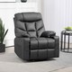 image 2 of HOMCOM Recliner Armchair, Swivel PU Leather Manual Reclining Chair with Adjustable Leg Rest, Drink Holders, Side Pockets, Rocker Chair for Home Living Room, Black