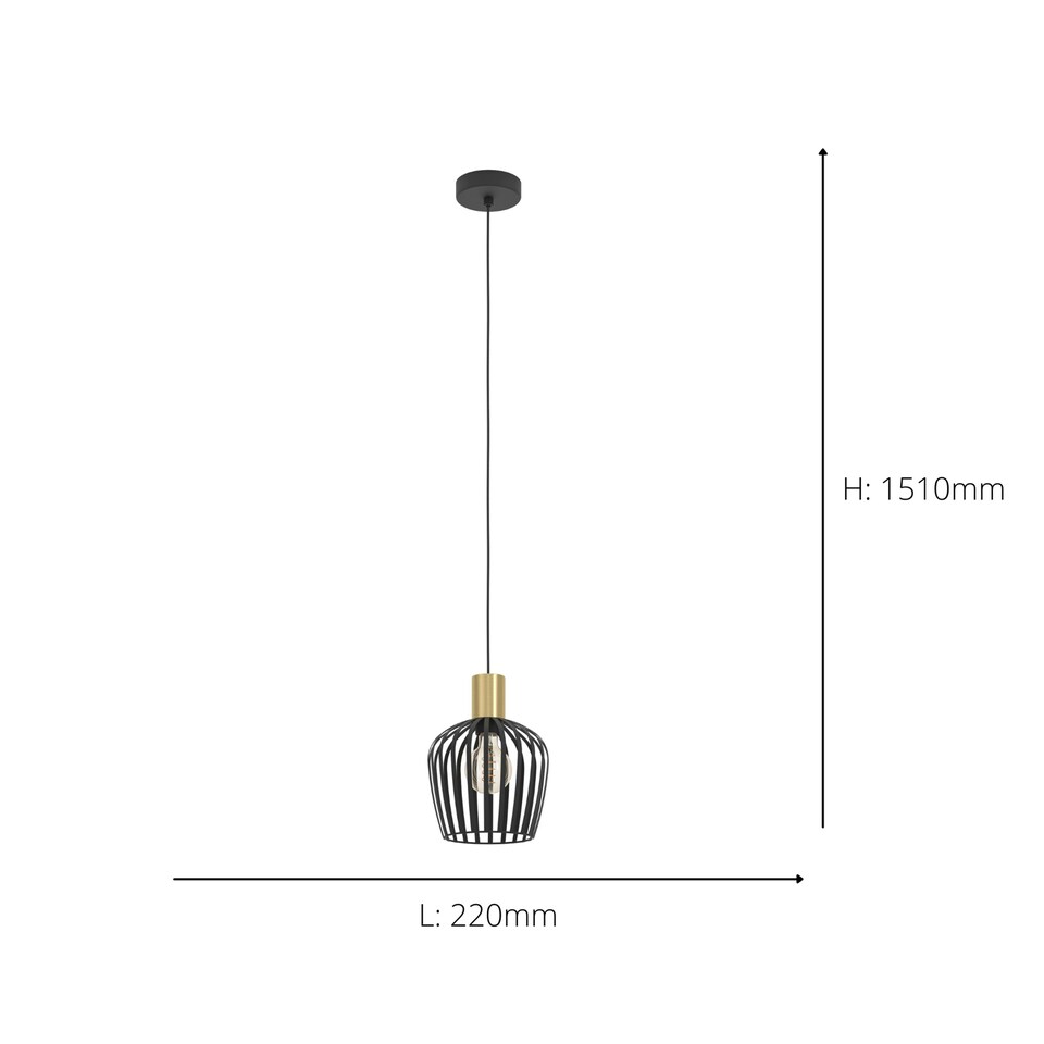 image 1 of EGLO Empoli Industrial Pendant Light WBS Black