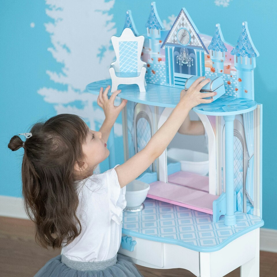 image 1 of Teamson Kids Dreamland Castle Vanity and Chair Playset