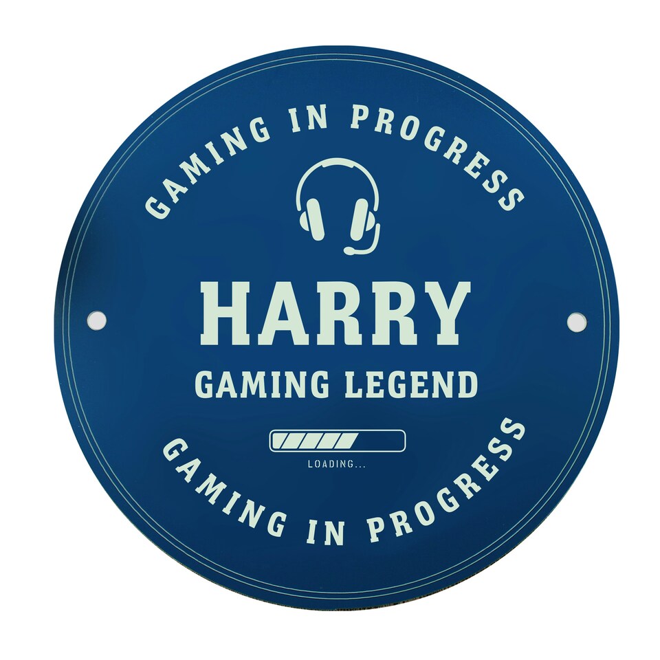 image 1 of Personalised Gaming Blue Plaque