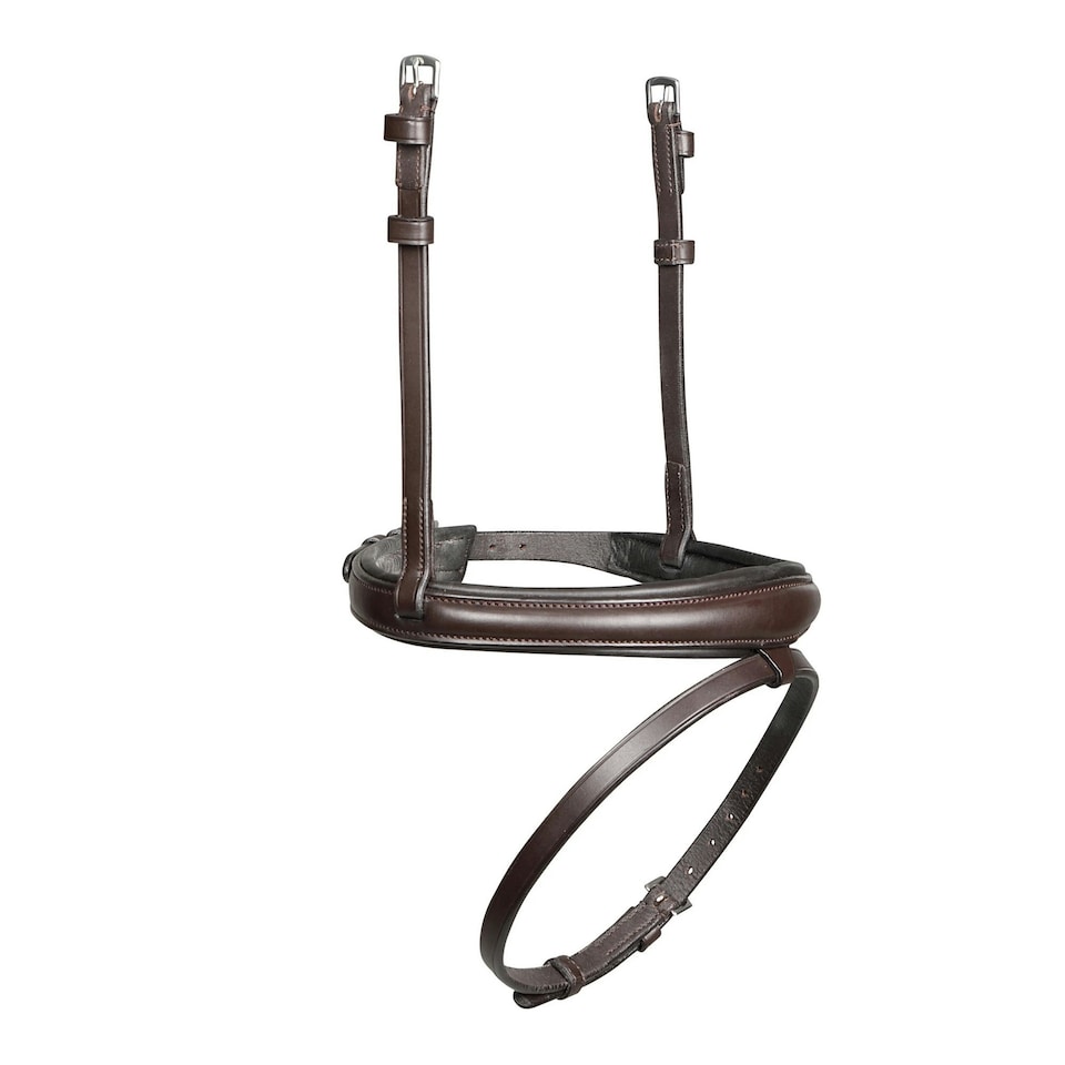 Velociti Lusso Leather Horse Cavesson Noseband - Havana - Cob