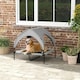 image 7 of PawHut Cooling Raised Dog Bed w/ Breathable Mesh, for M, L Dogs - Light Grey