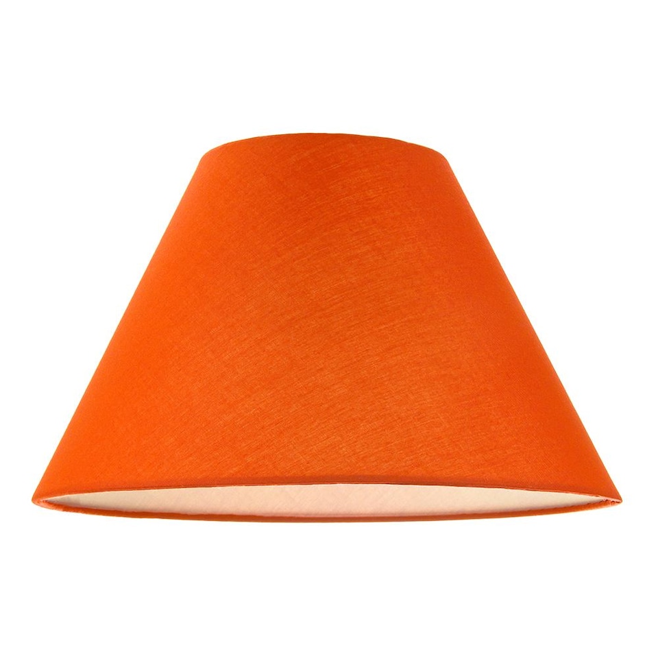 image 1 of 12" Vibrant Orange Cotton Coolie Lampshade Suitable for Table Lamp or Pendant | Orange | Orange | 1