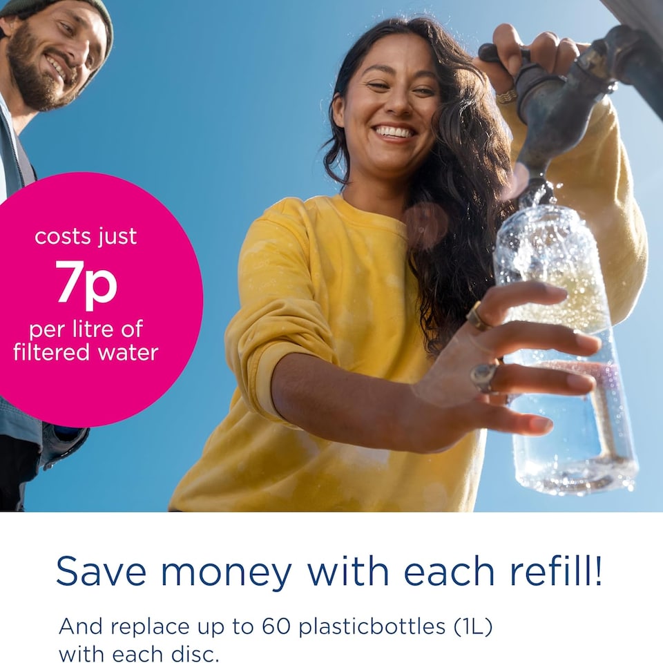 image 1 of BRITA Water Filter Bottle Apricot (600ml) incl. 2x MicroDisc Filters