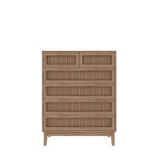 Bordeaux 6 Drawer Chest - MDF - L39 x W85 x H109 cm - Oak