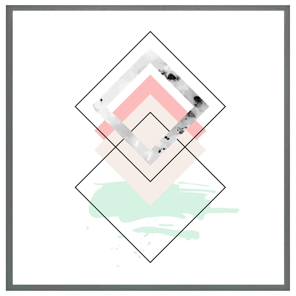 image 1 of Geometric overlays (Picture Frame) White | L