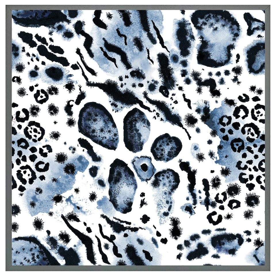 image 1 of Blue leopard print (Picture Frame) White | XL