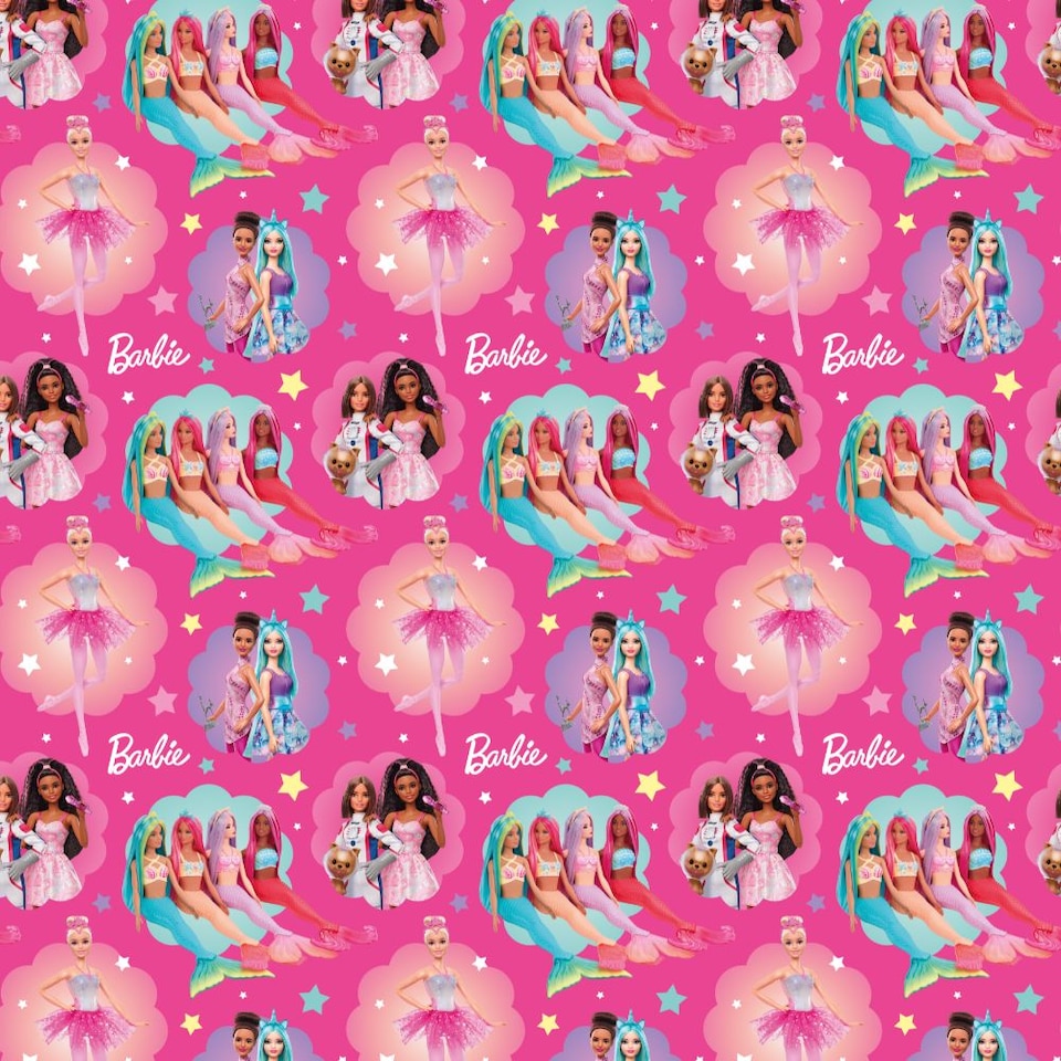 image 1 of Barbie Wrapping Paper 4m Roll