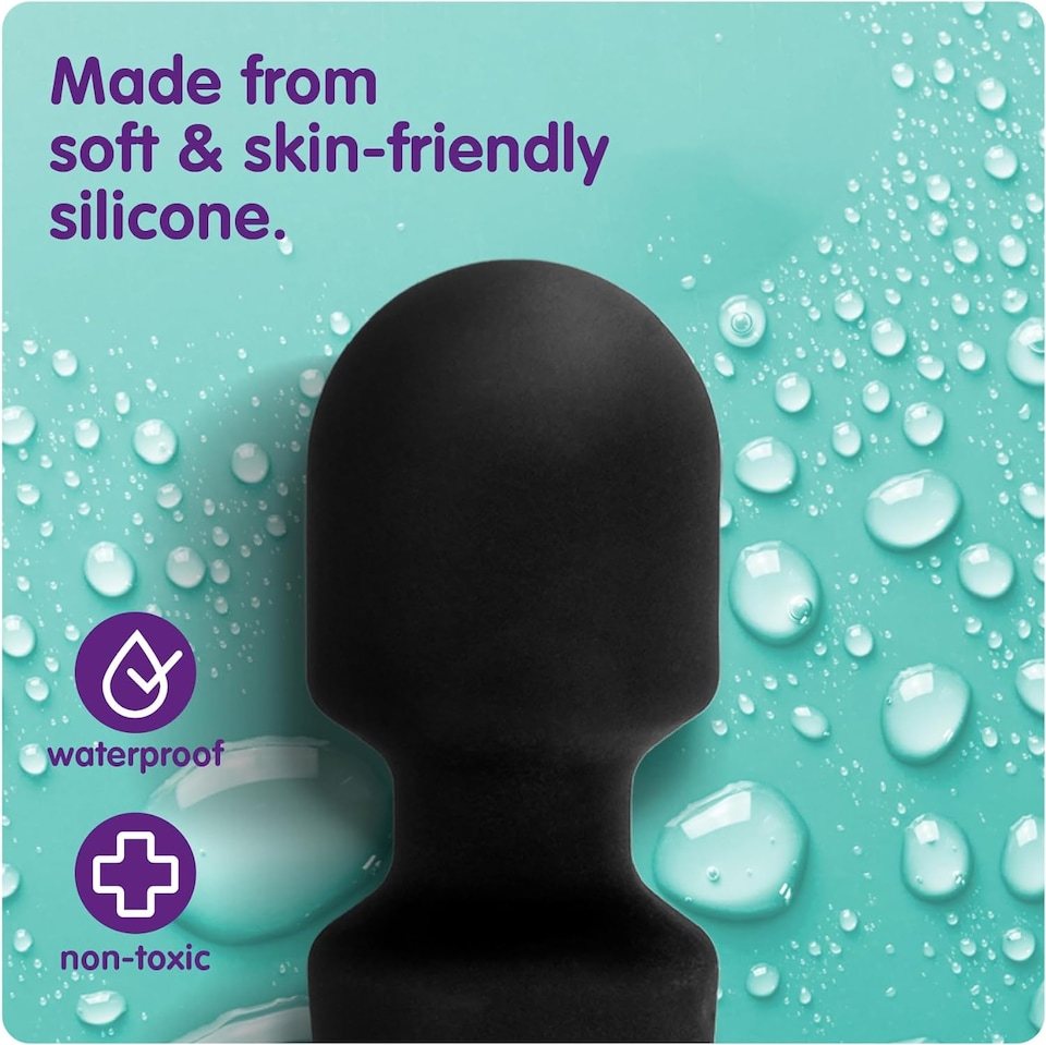image 1 of Intimate Vibrating Wand Massager - 7 Speeds, 20 Sensation Modes, Black