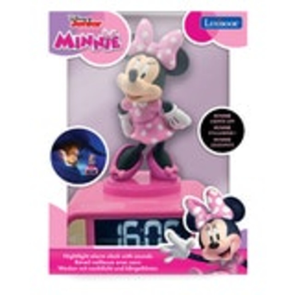 image 1 of Lexibook RL800MN 3D Minnie Mouse Childrens Clock with Night Light