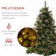 image 4 of HOMCOM 6FT Pre-Lit Christmas Tree Artificial Spruce Tree Holiday Décor Stand