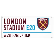 West Ham United FC Official Metal Street Sign - Claret/Blue - One Size