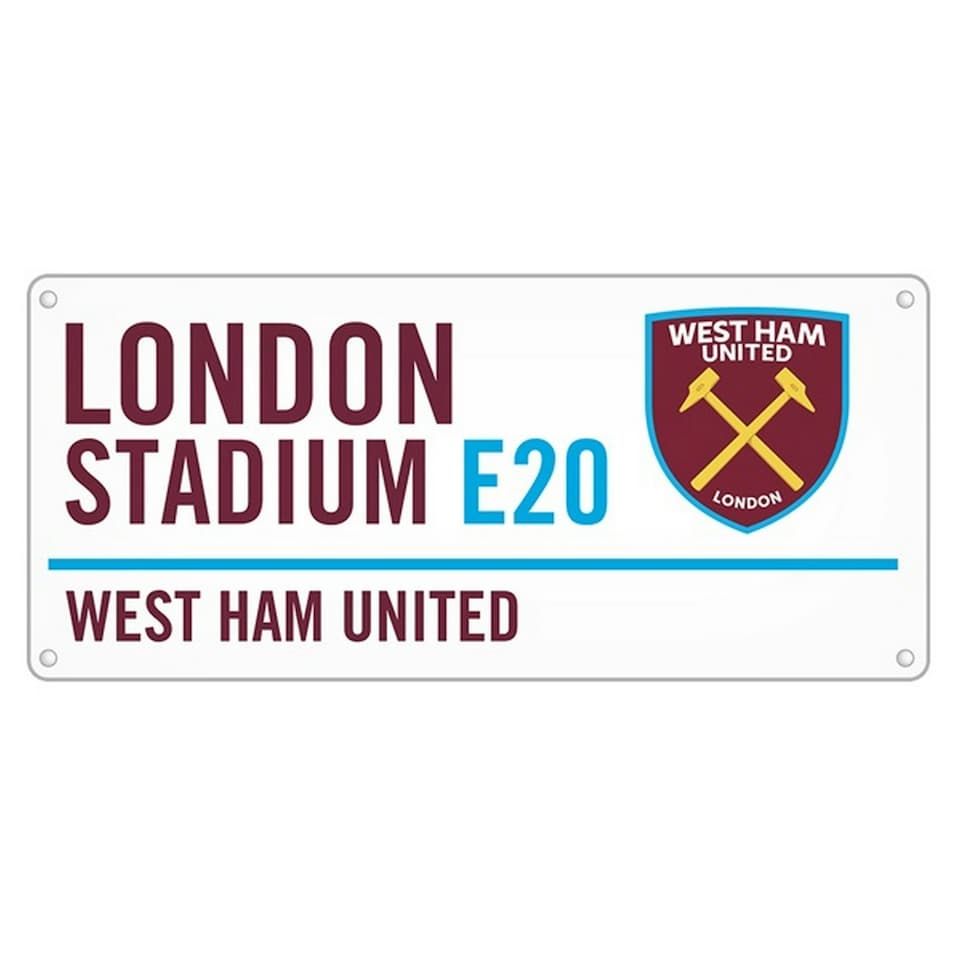 image 1 of West Ham United FC Official Metal Street Sign - Claret/Blue - One Size