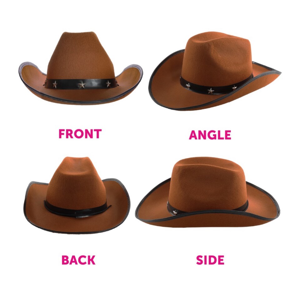 image 1 of Brown Studded Cowboy Hat & Red Paisley Bandana | Multi | 1