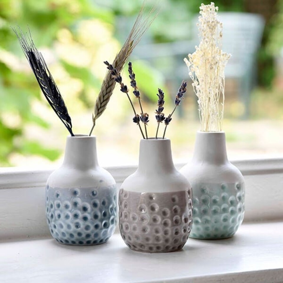 image 1 of Burgon & Ball Dotty Mini Vase Trio