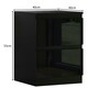 image 2 of FWStyle Stora 2 Drawer Bedside Cabinet - Black Gloss Front