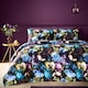 image 1 of Elena Floral Black Green Quilted Bed Throw Over Blanket 200 x 230cm | Black