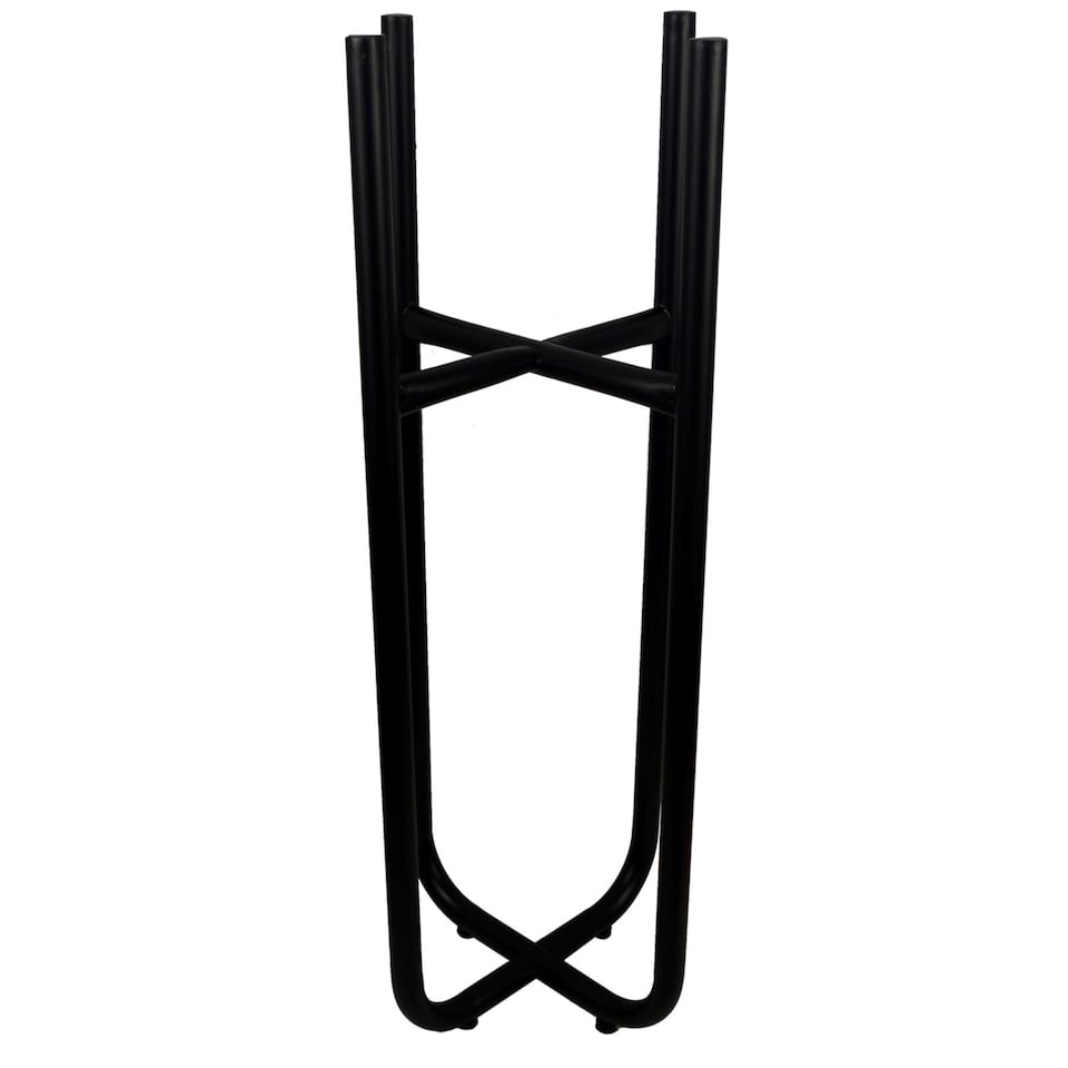 image 1 of Metal Planter Stand Black Stand Gold Metal Plant Pot 62cm x 18cm Leaf Design UK Botanik | Gold