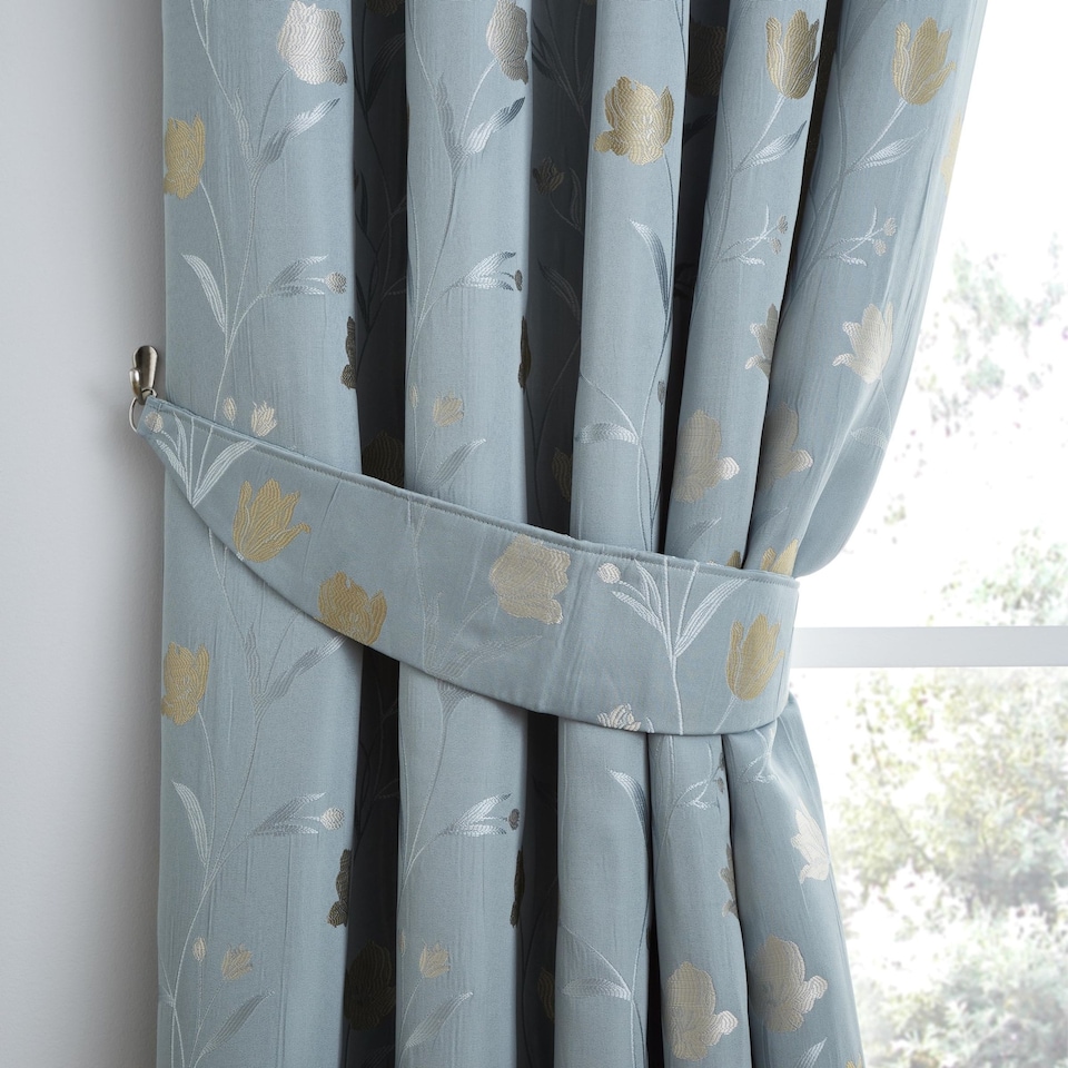 image 1 of Curtina Juliette Curtain Tiebacks Duck Egg