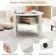 image 7 of COSTWAY 2-Tier Round Coffee Table Tea Cocktail Table White White