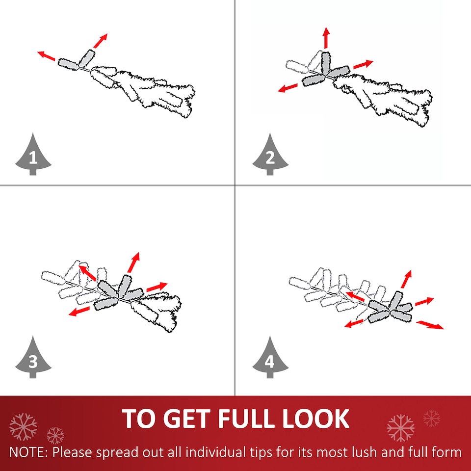 image 1 of HOMCOM 5FT Artificial Fibre Optic Christmas Tree Seasonal Decoration w LED Lights PreLit Easy Store White Blue