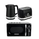 image 1 of Hamilton Beach Ella Black Kettle, Toaster & Microwave Set