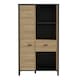 image 2 of High Rock Wide Shelf Unit in Matt Black/Riviera Oak