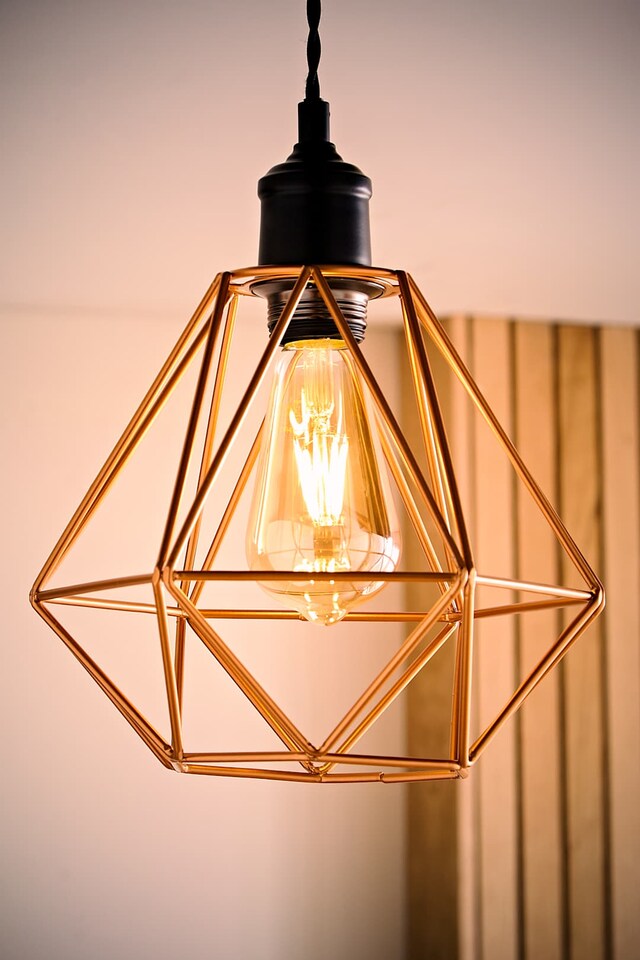 image 1 of ValueLights Diablo Pair Copper Cage Ceiling Shades | Copper