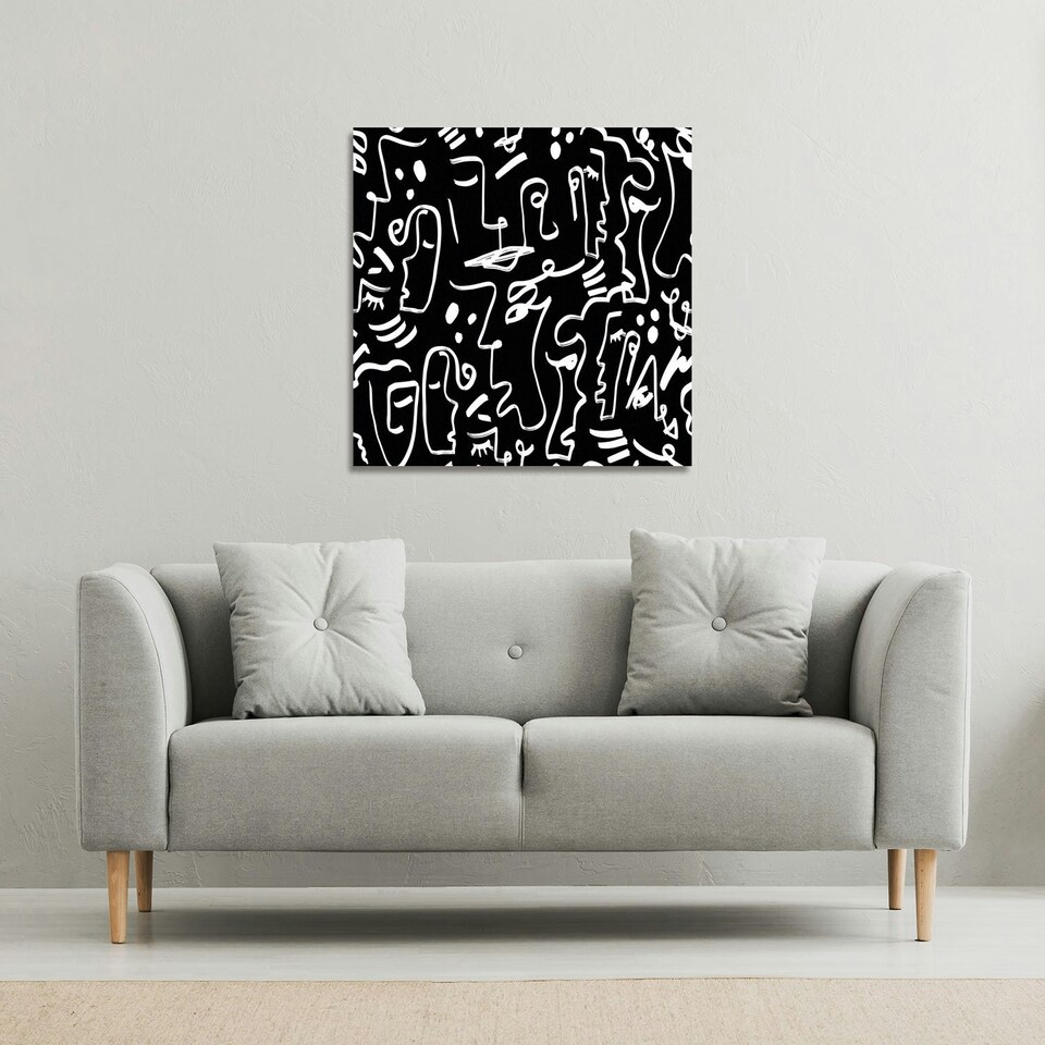 image 1 of Geometric Shapes Repeating (Canvas Print) 114 x 114 x 4cm