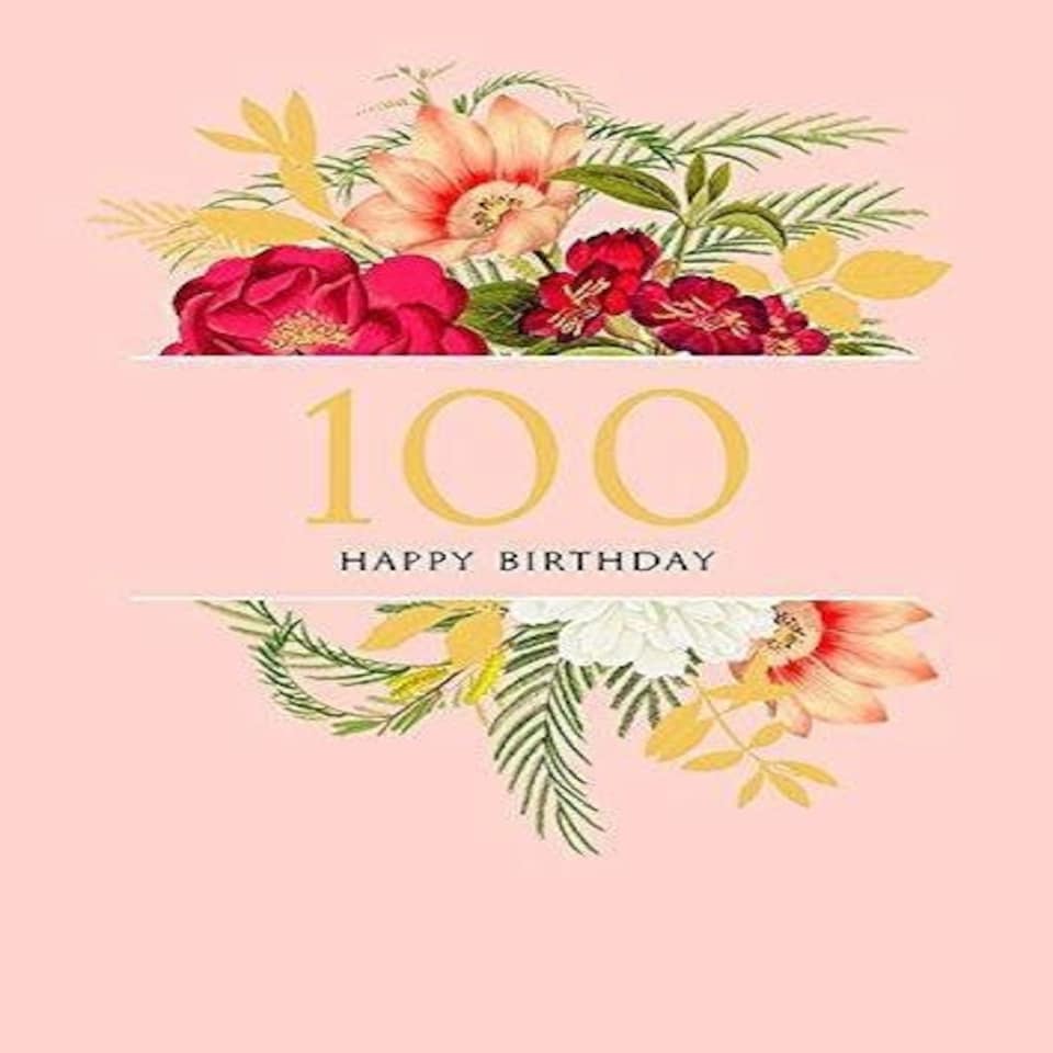 image 1 of 100th Happy Birthday Beautiful Flowers Card
