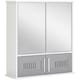 image 1 of kleankin Bathroom Mirror Cabinet Wall Mount Storage Unit Double Doors, Grey
