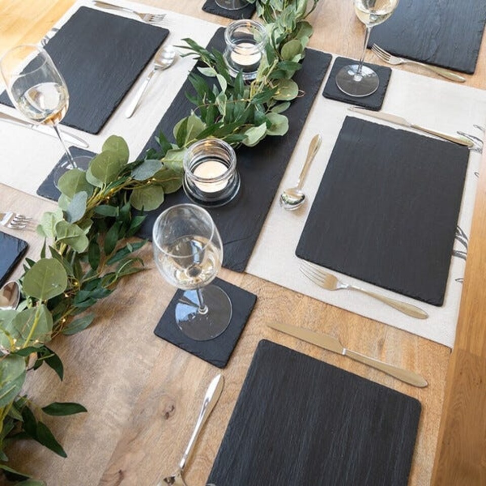 image 1 of The Just Slate Company Set of 2 Rectangular Slate Placemats
