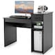 image 9 of COSTWAY Computer Desk with Drawer Compact Study Desk Black Black