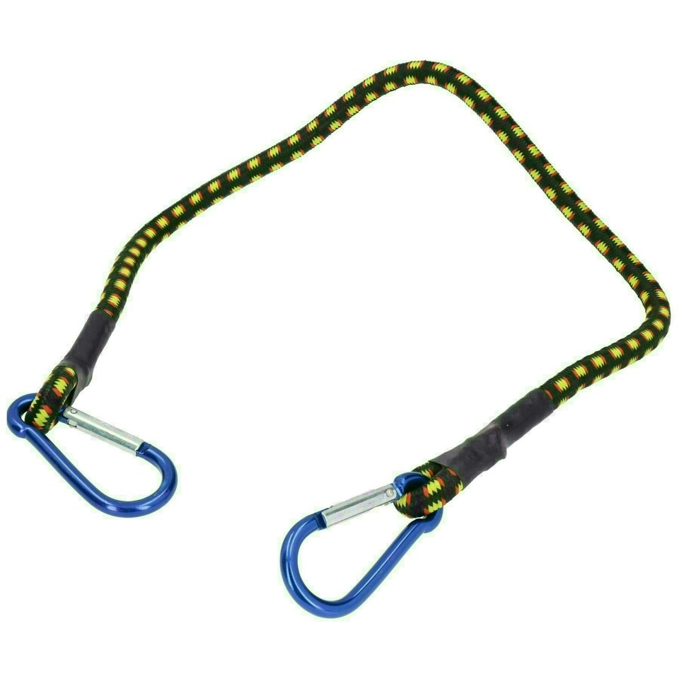 image 1 of 24" Bungee Strap with Aluminium Carabiners Hook Tie Down Fastener Holder 2pc